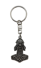 Load image into Gallery viewer, Pewter keyring Mjölnir