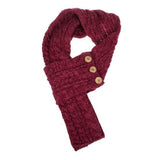 Celtic Cable Button Scarf Raspberry