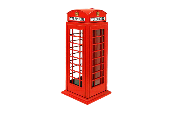 Telephone Booth Piggy Bank 15cm