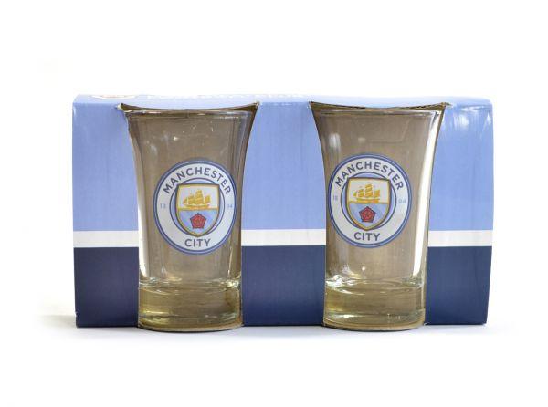 MAN CITY TWO PACK SHOT GLASSES - Pridesouvenirs