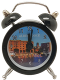 Black Liverpool Royal Albert Dock Mini Alarm Clock