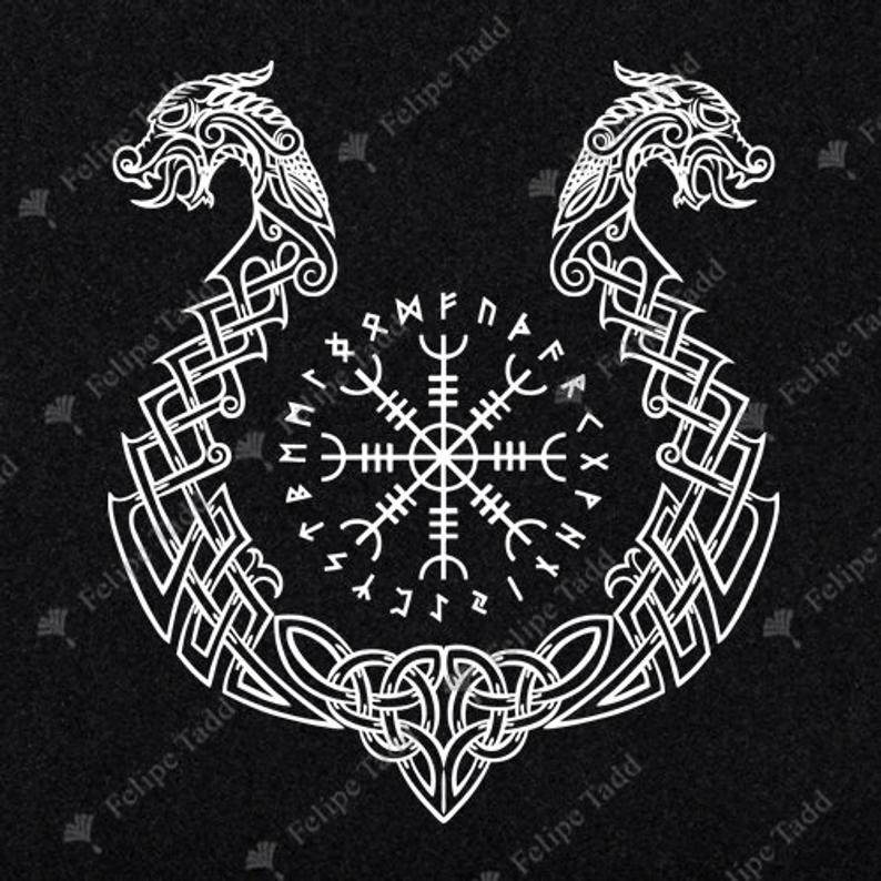 Aegishjalmur Helm Of Awe T-shirt- Black -Britishsouvenirs
