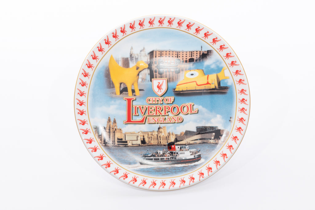 White Liverpool Decorative Plate with Stand Small