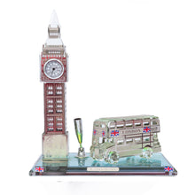 Load image into Gallery viewer, Crystal Silver London Bus & Big Ben Pen Holder