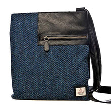 Load image into Gallery viewer, Harris Tweed Medium Cross Body Bag (Blue)