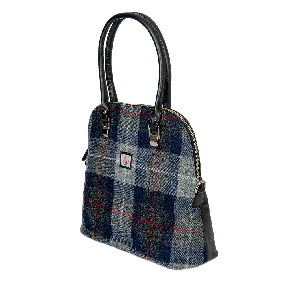 Harris Tweed Large bowling bag (blue check)