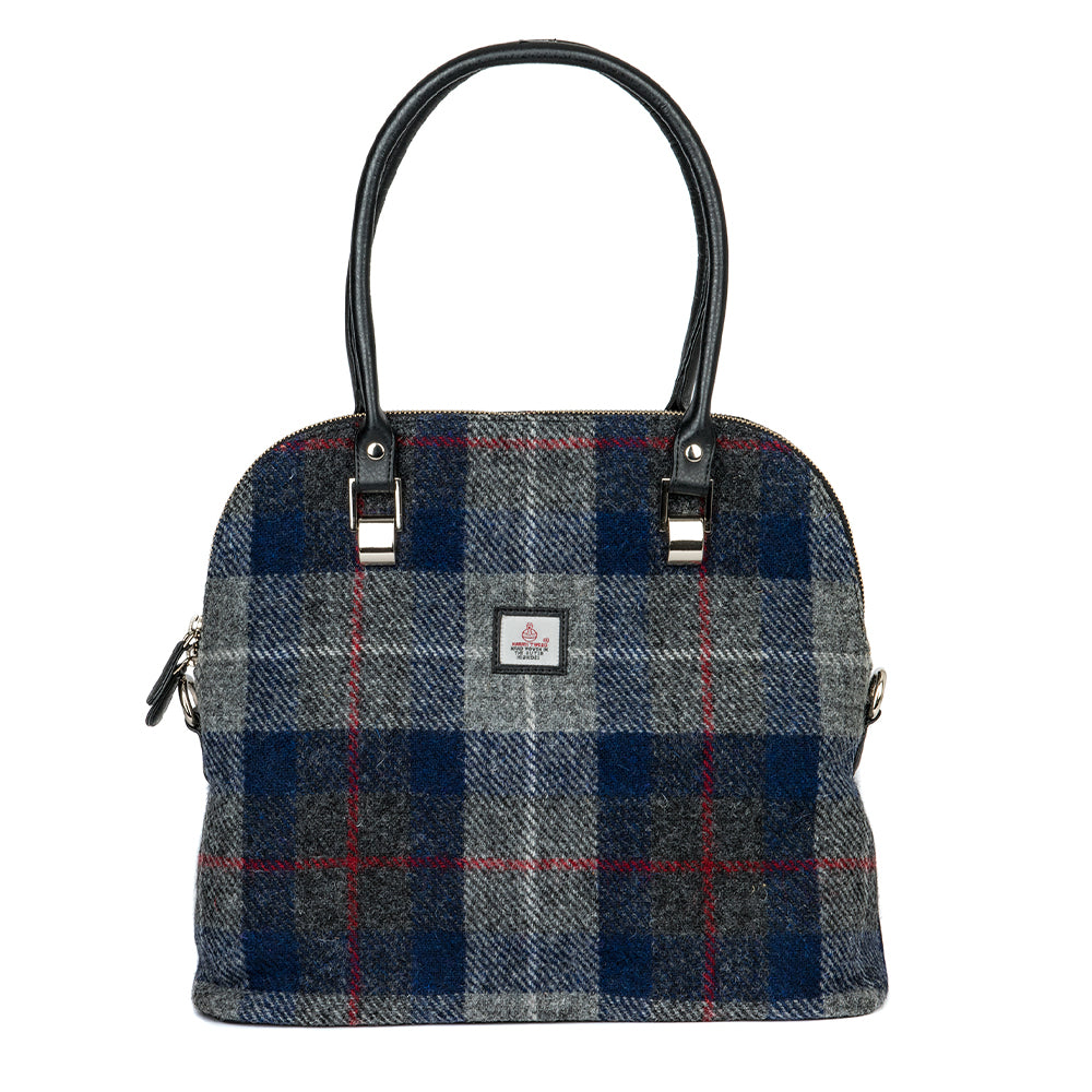 Harris Tweed Large bowling bag (blue check)
