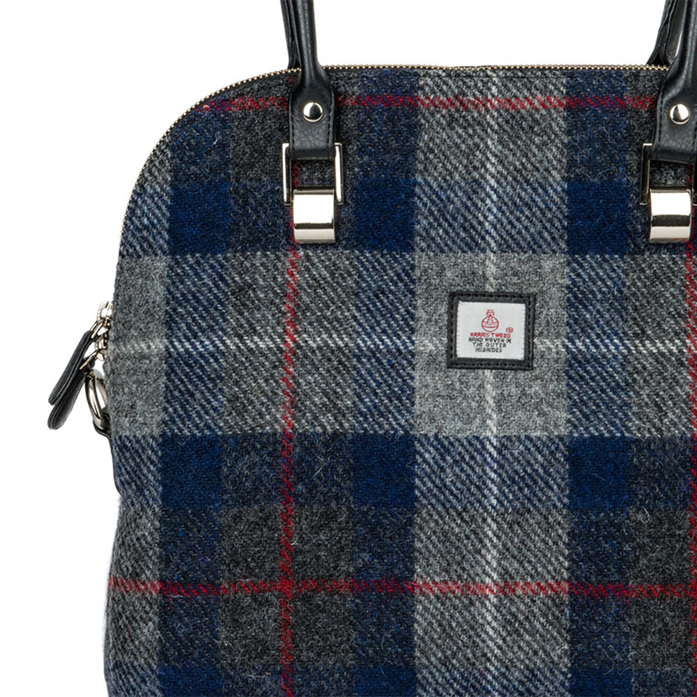 Harris Tweed Large bowling bag (blue check)