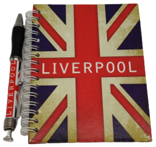 Liverpool Spiral Union Jack Note Book & Pen Set