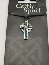 Load image into Gallery viewer, Blue Celtic Cross Pendant