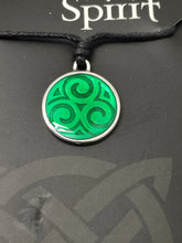 Load image into Gallery viewer, Green Three Fold Spiral Pendant - Vikings And Celtic Jewellery