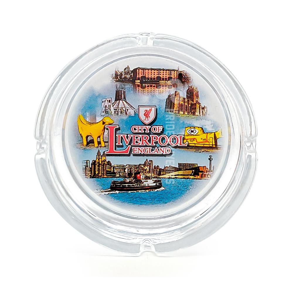 Liverpool Collage Glass Ashtray