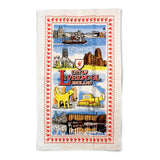 Liverpool Collage Bird Border Tea Towel