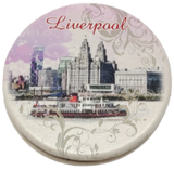 Liverpool Round Pink Cosmetic Mirror
