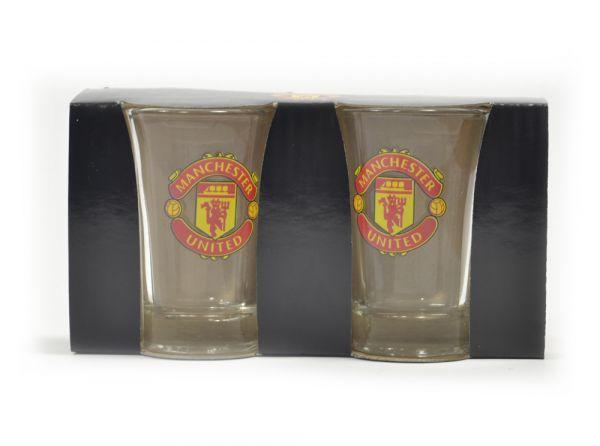 MAN UTD TWO PACK SHOT GLASSES - Pridesouvenirs