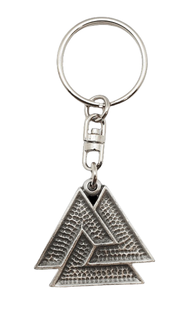 Pewter keyring Valknut