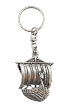 Load image into Gallery viewer, Pewter keyring Viking Ship