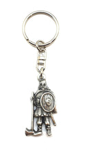 Load image into Gallery viewer, Pewter keyring Viking Warrior
