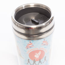 Load image into Gallery viewer, Liverpool Collage Blue Travel Mug