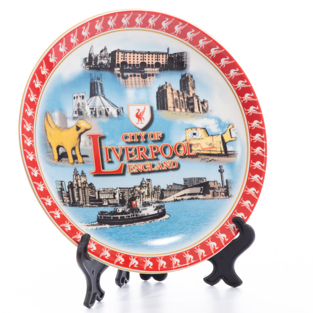 Red Liverpool Decorative Plate with Stand Big