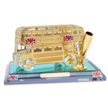 Load image into Gallery viewer, Crystal Gold London Bus With Pen Holder