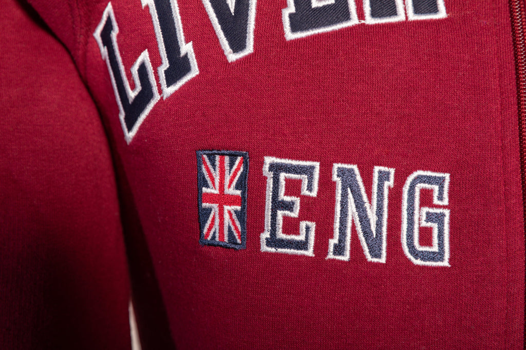 Sweatshirt Liverpool England Maroon-Navy Zipper Adult - Pridesouvenirs
