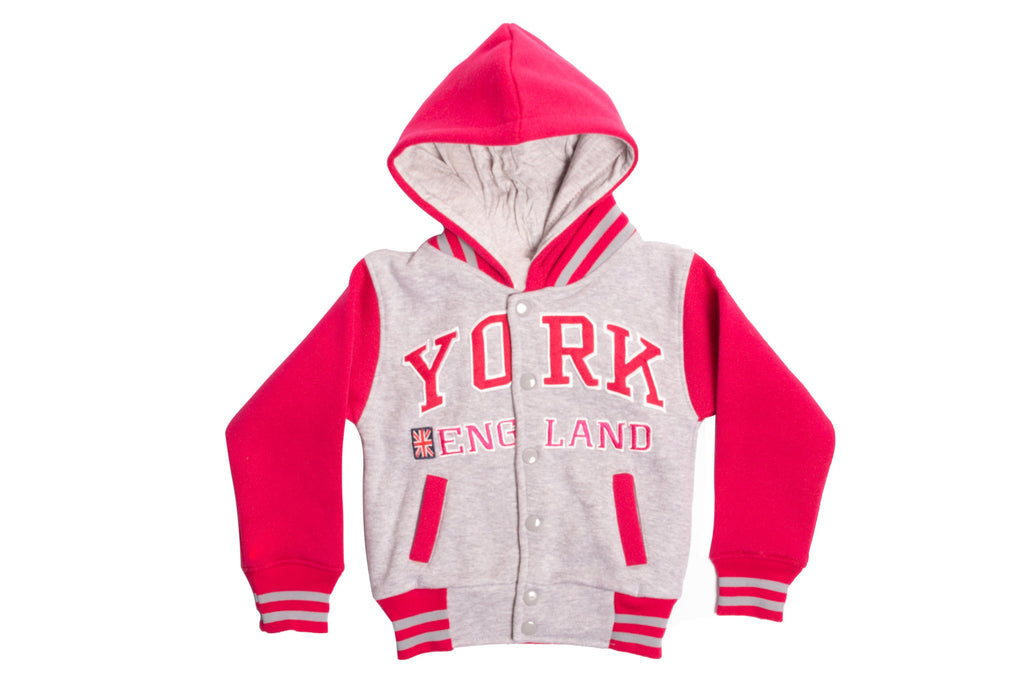 Sweatshirt York England Grey-Fusia- Youth - Pridesouvenirs