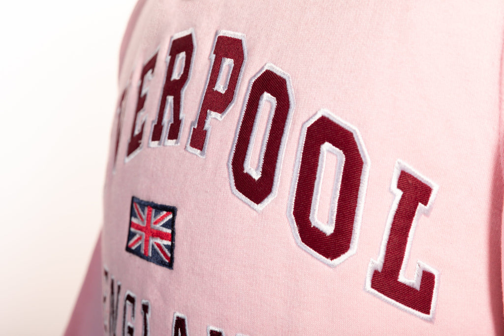 Sweatshirt Liverpool England Pink-Maroon Pullover Youth - britishsouvenirs