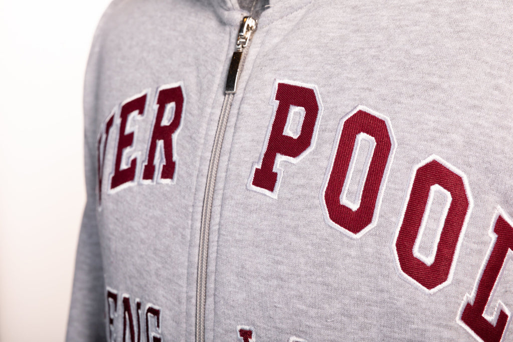 Sweatshirt Liverpool England Grey-Maroon Zipper Adult - Pridesouvenirs
