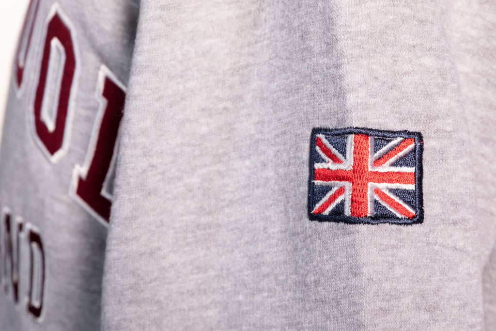 Sweatshirt Liverpool England Grey-Maroon Zipper Adult - Pridesouvenirs