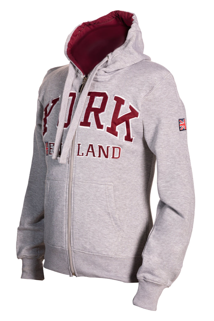 Sweatshirt York England Grey-Maroon Zipper Youth - Pridesouvenirs