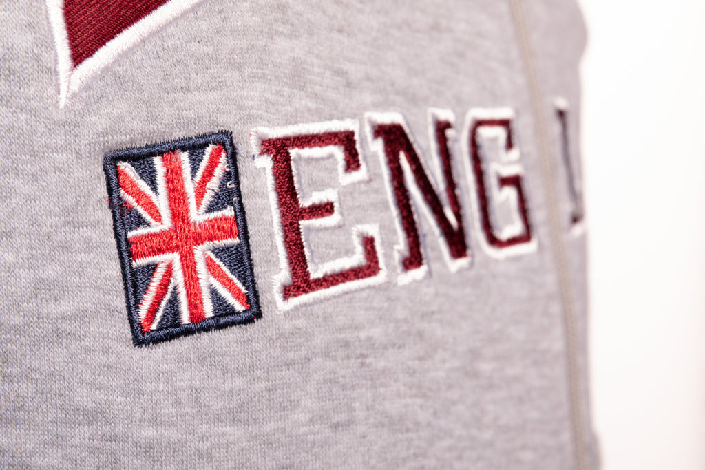 Sweatshirt York England Grey-Maroon Zipper Youth - Pridesouvenirs