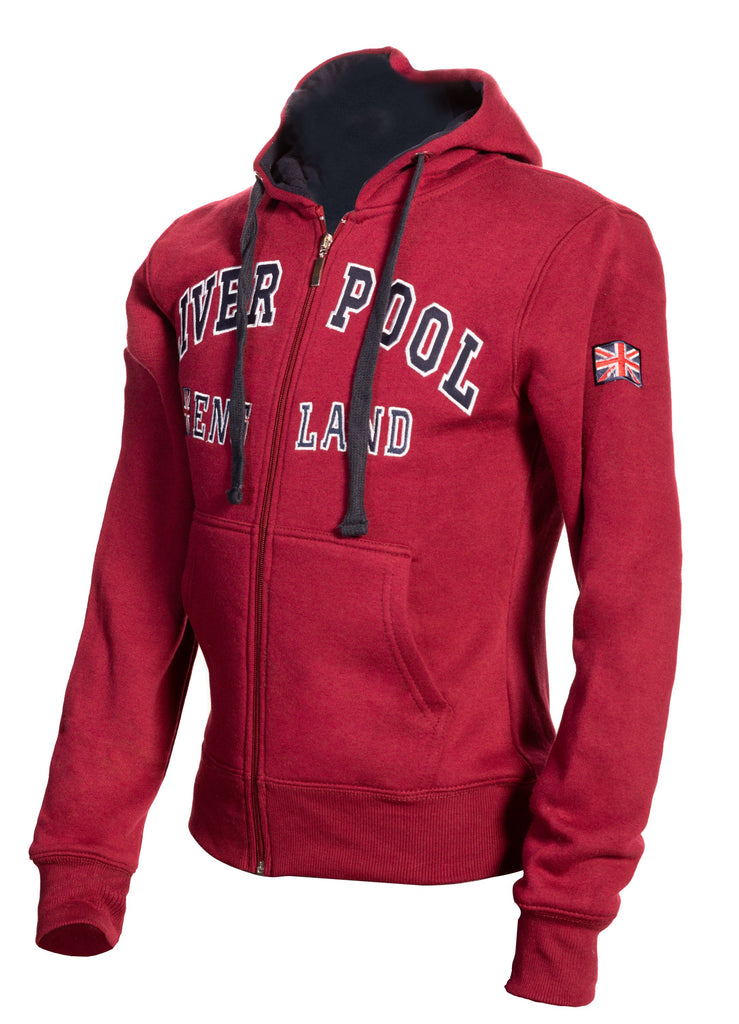 Sweatshirt Liverpool England Maroon-Navy Zipper Adult - Pridesouvenirs