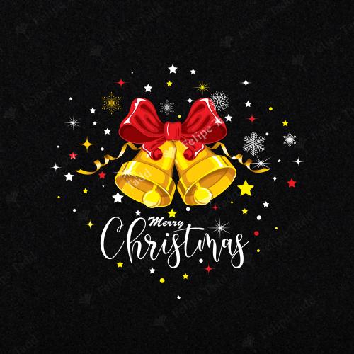 Christmas Bells Black T-Shirt | Christmas T-Shirt | X-mas Tshirt
