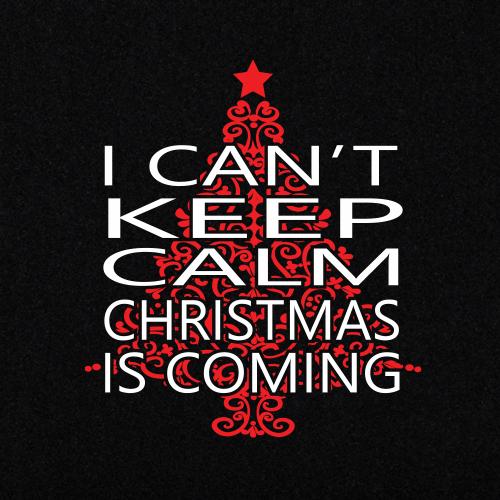 Christmas T-Shirt Black I Can't Keep Calm | ladies christmas tshirt