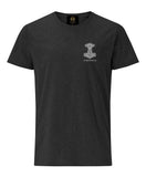York Viking Thor Hammer Embroidered T-Shirt- Charcoal Melange