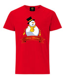Merry Christmas Snowman T-Shirt - Red