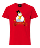 Merry Christmas Snowman T-Shirt - Red