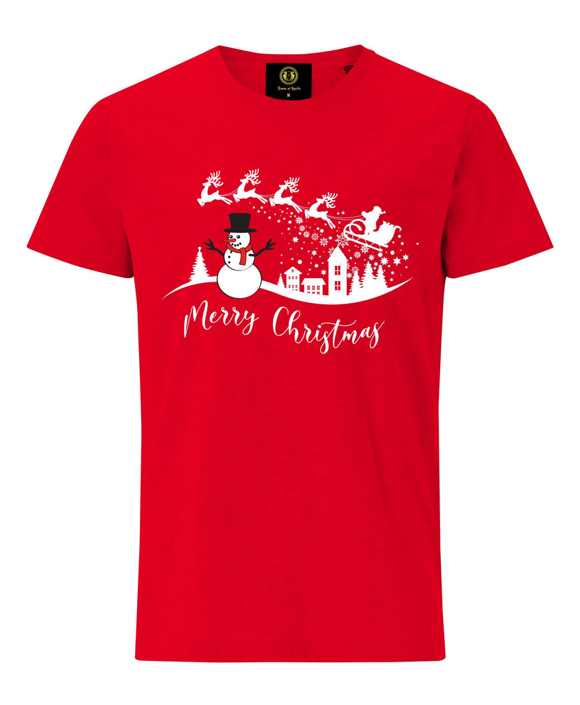 Christmas Landscape Red T-Shirt - Christmas T-Shirt | christmas tshirt for men