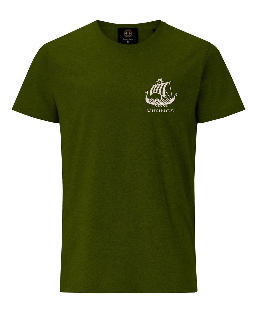 Embroidered Viking Boat T-Shirt- Kiwi Green - Pridesouvenirs