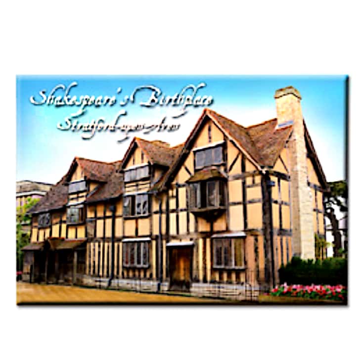 STRATFORD UPON AVON SHAKESPEARE BIRTHPLACE TIN PLATE MAGNET - britishsouvenirs