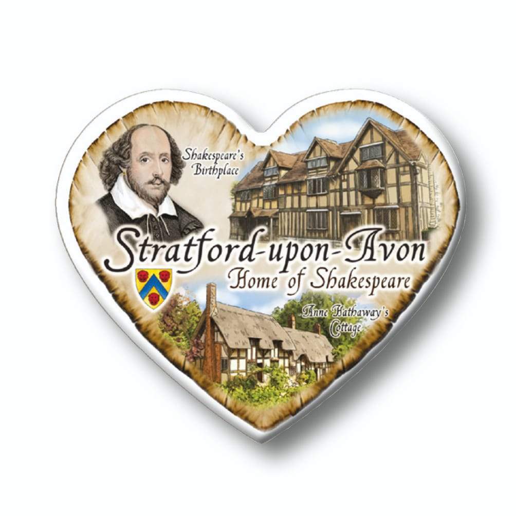 STRATFORD UPON AVON SCENES HEART EPOXY MAGNET - britishsouvenirs