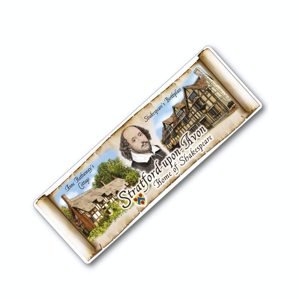 STRATFORD UPON AVON SCENES PANORAMIC TIN PLATE MAGNET -britishsouvenirs