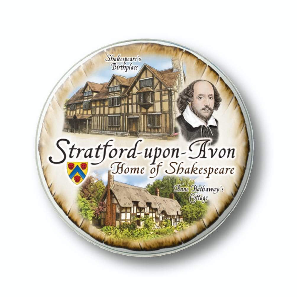 STRATFORD UPON AVON SCENES ROUND EPOXY MAGNET - britishsouvenirs