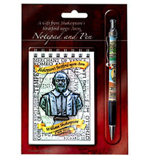 Load image into Gallery viewer, SUA Shakespeare's Notepad & Pen -Britishsouvenir