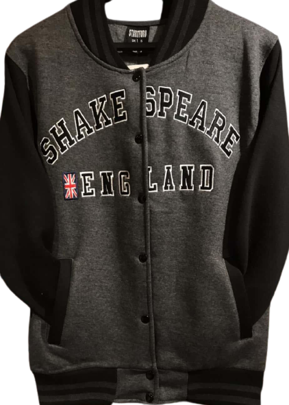 Shakespeare Baseball Jacket Charcoal