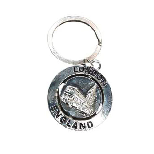 Spinner keyring silver- London