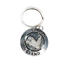 Load image into Gallery viewer, Spinner keyring silver- London