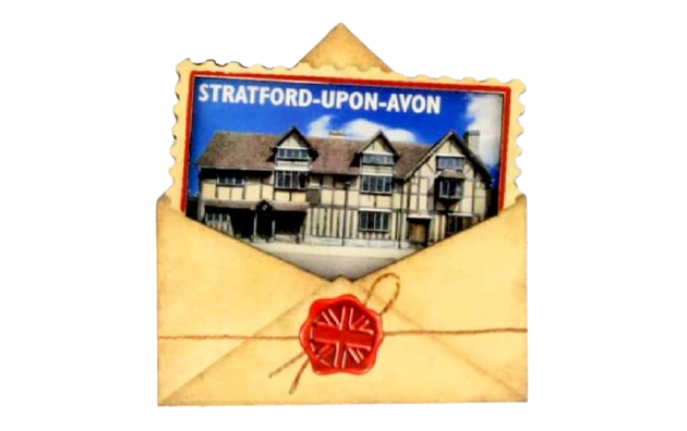 Stratford Upon Avon Birthplace Postcard Wood Magnet
