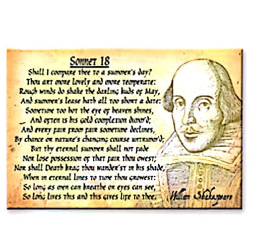 Stratford Upon Avon Magnet Tin Plate Sonnet